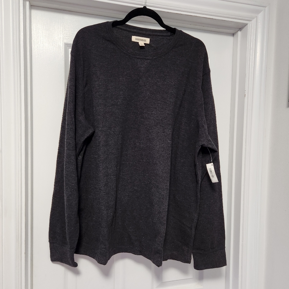 Mens long sleeve double thermal.crew neck
